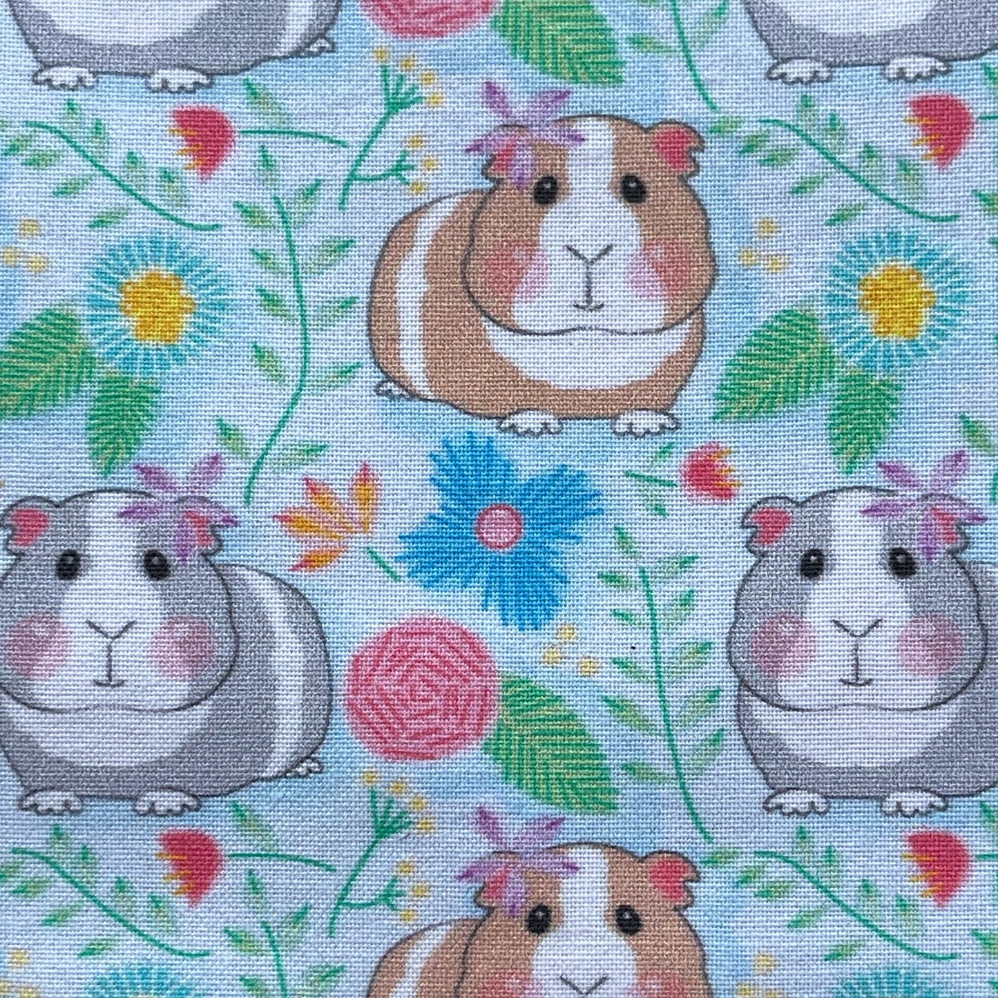 Täschchen mit Druckknopf Meerschwein Blumen