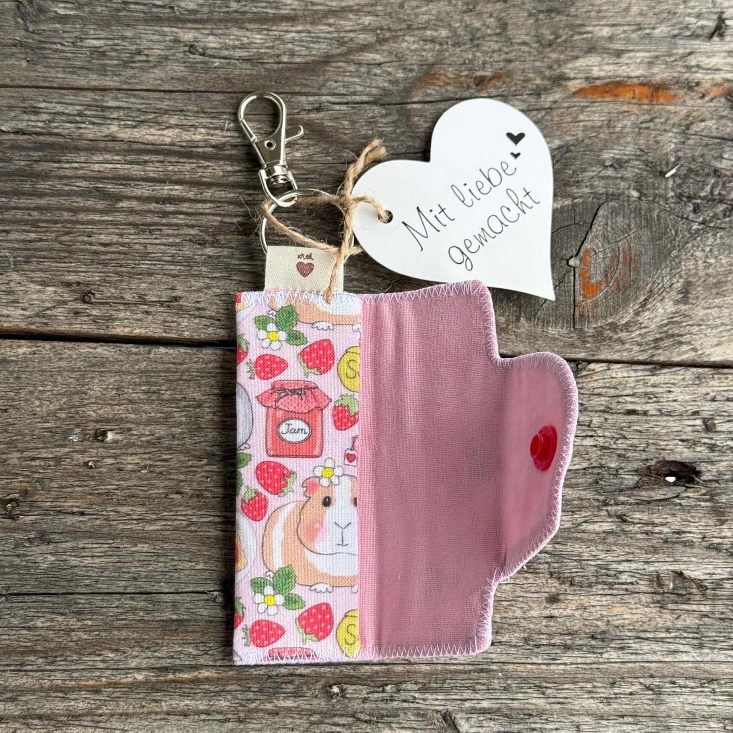 Schlüsselanhänger Meerschweine Marmelade mit Erdbeeren
