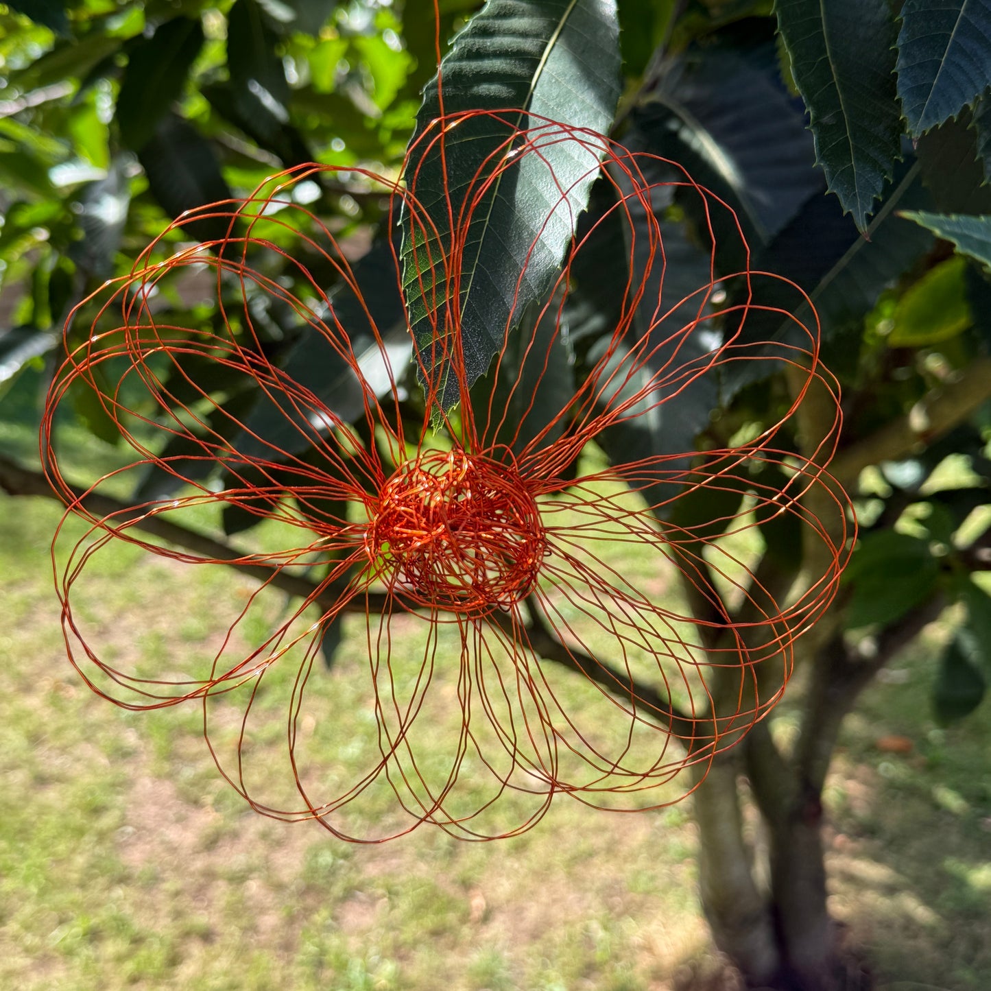 Drahtblüte zum hängen orange