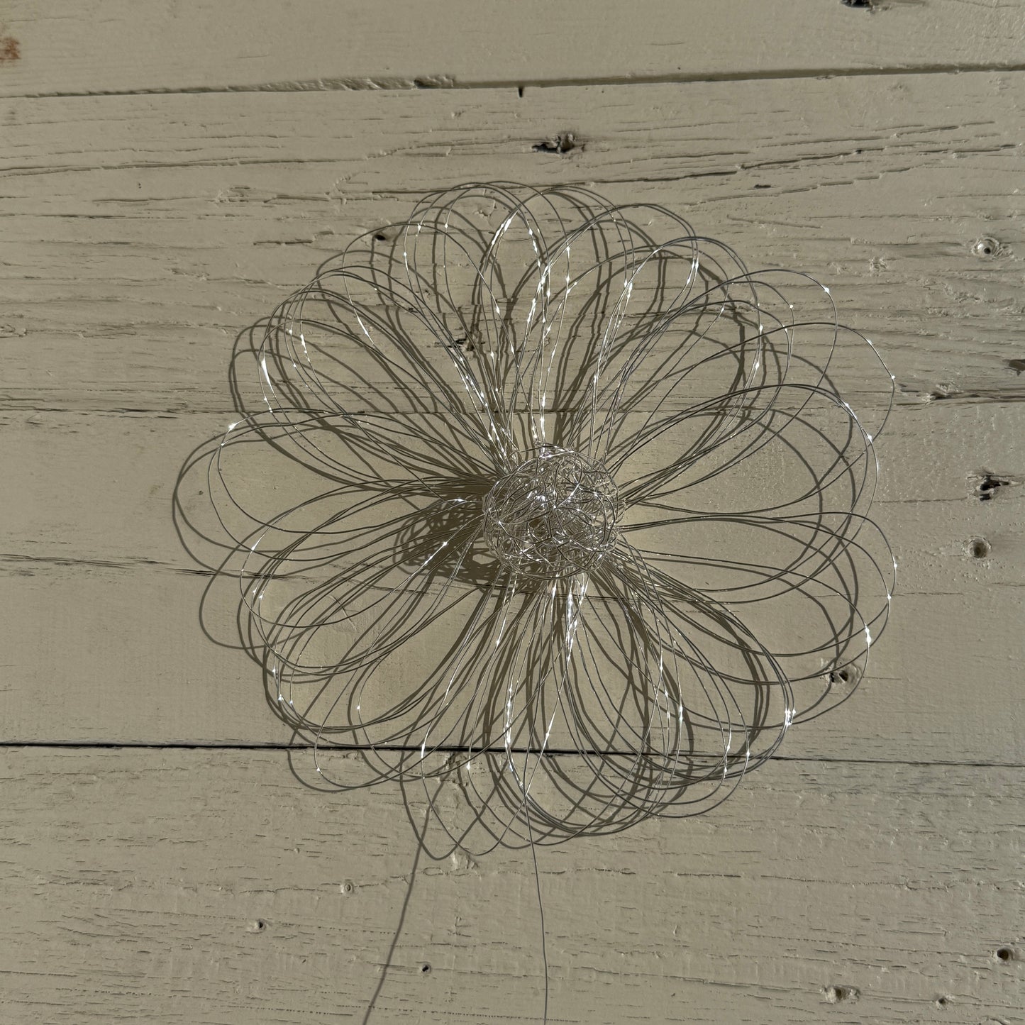 Drahtblüte zum hängen silber