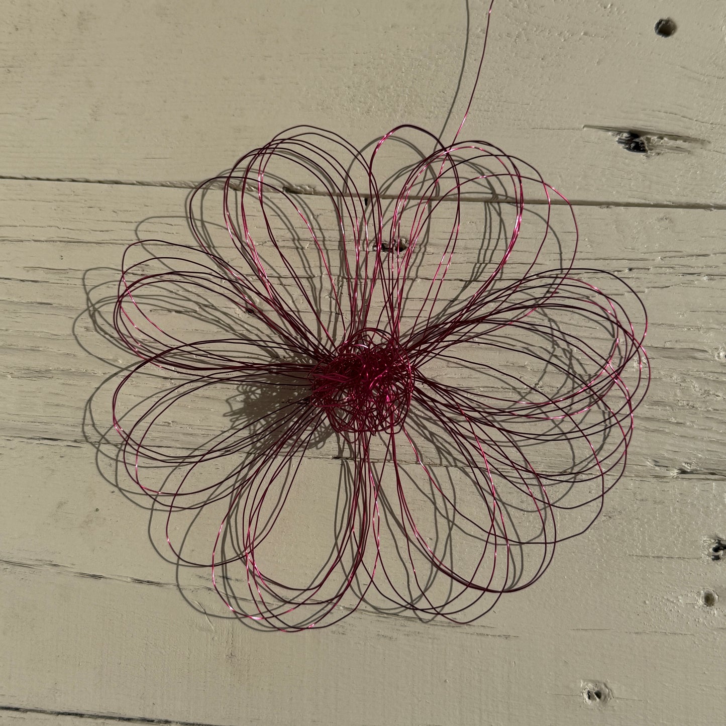 Drahtblüte zum hängen pink