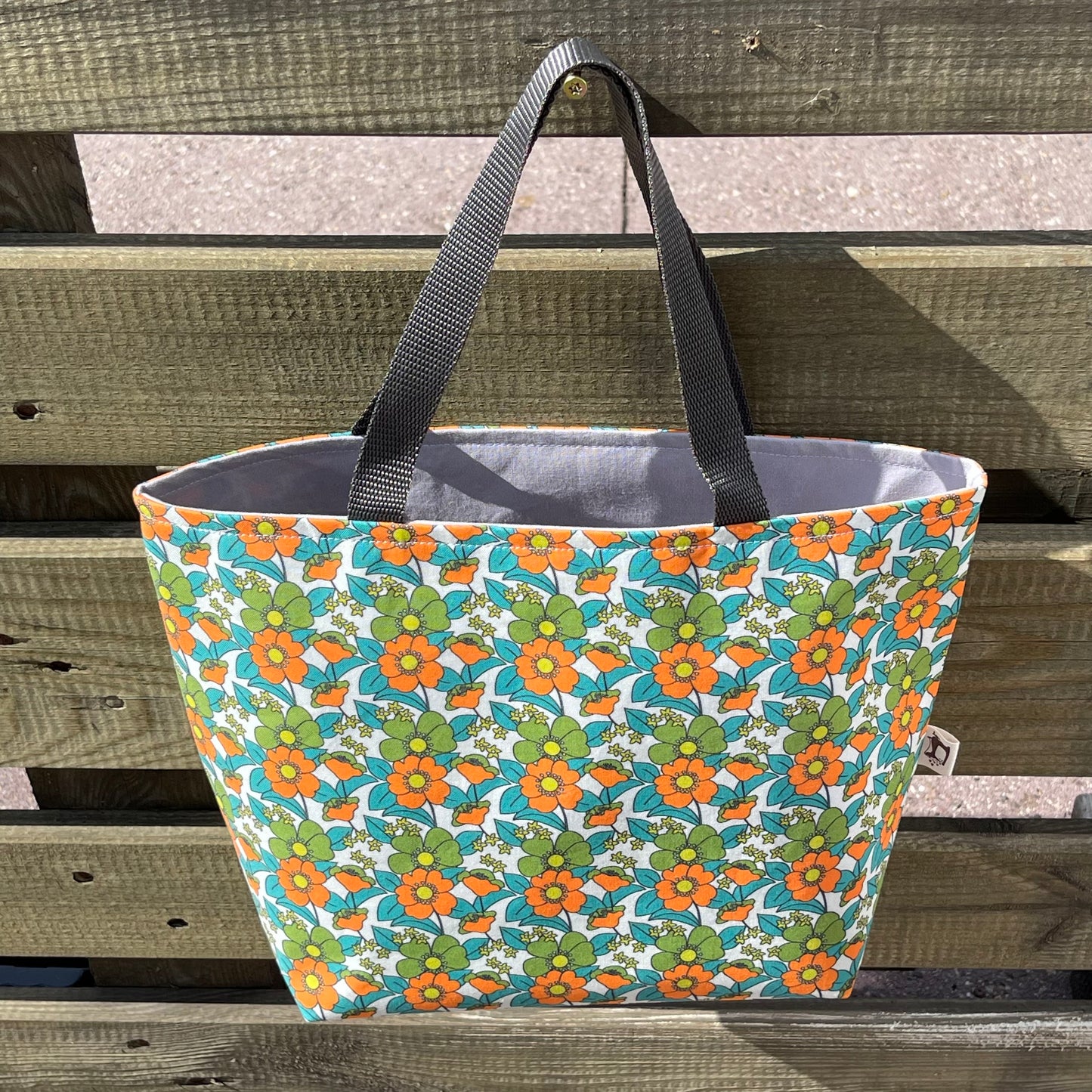 Lieblingstasche 70‘s Blumen orange