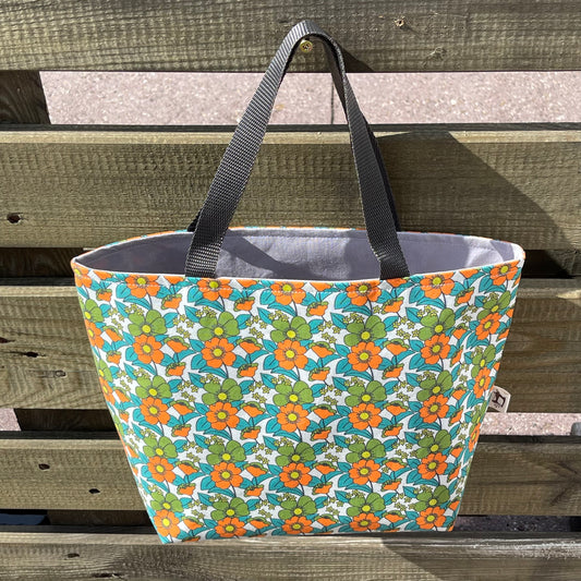 Lieblingstasche 70‘s Blumen orange