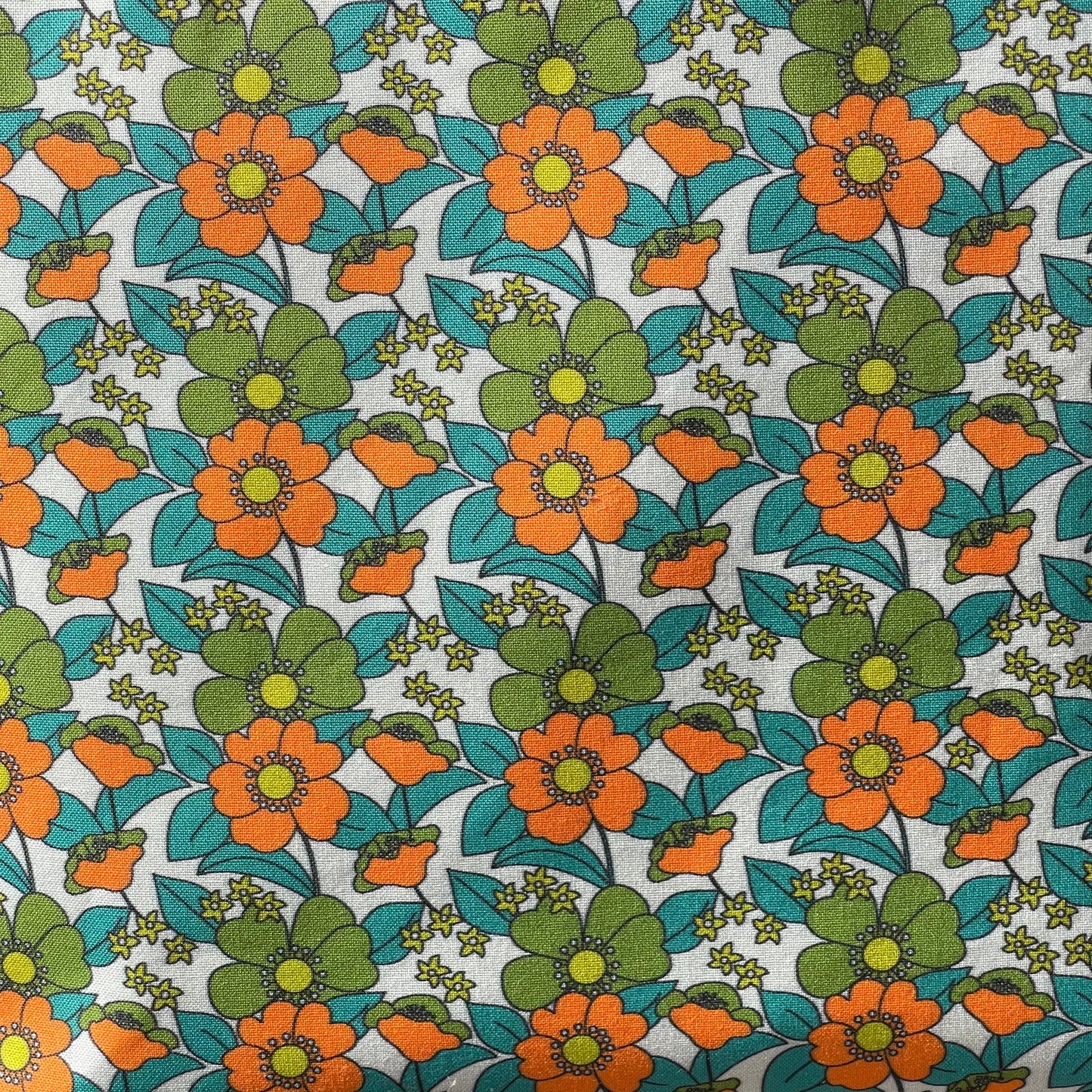 Lieblingstasche 70‘s Blumen orange