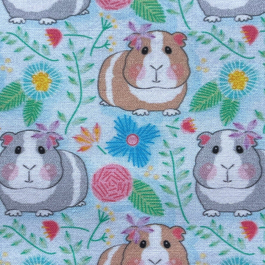 Täschchen mit Druckknopf Meerschwein Blumen