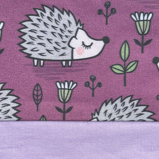 Täschchen mit Reißverschluss Igel lila