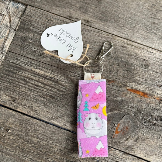 Schlüsselanhänger Meerschweine lila Berge