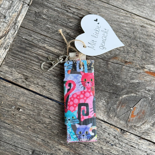 Schlüsselanhänger Katzen bunt