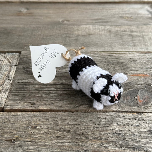 Meerschwein schwarz-weiß gehäkelt