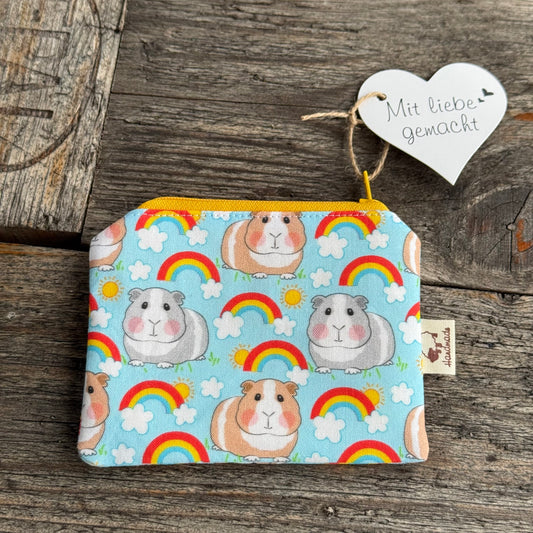 Täschchen mit Reißverschluss Meerschwein Regenbogen