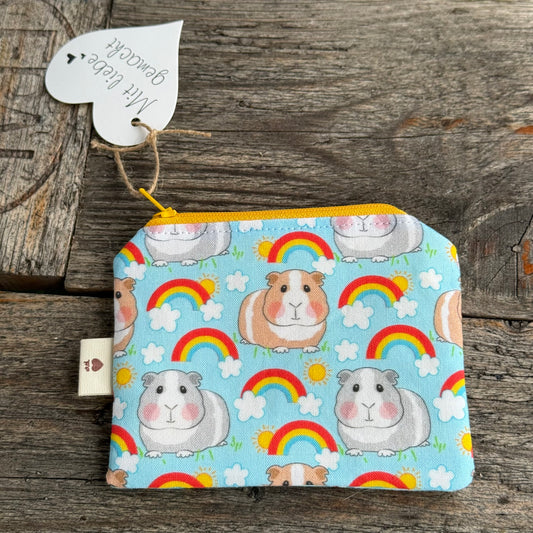 Täschchen mit Reißverschluss Meerschwein Regenbogen