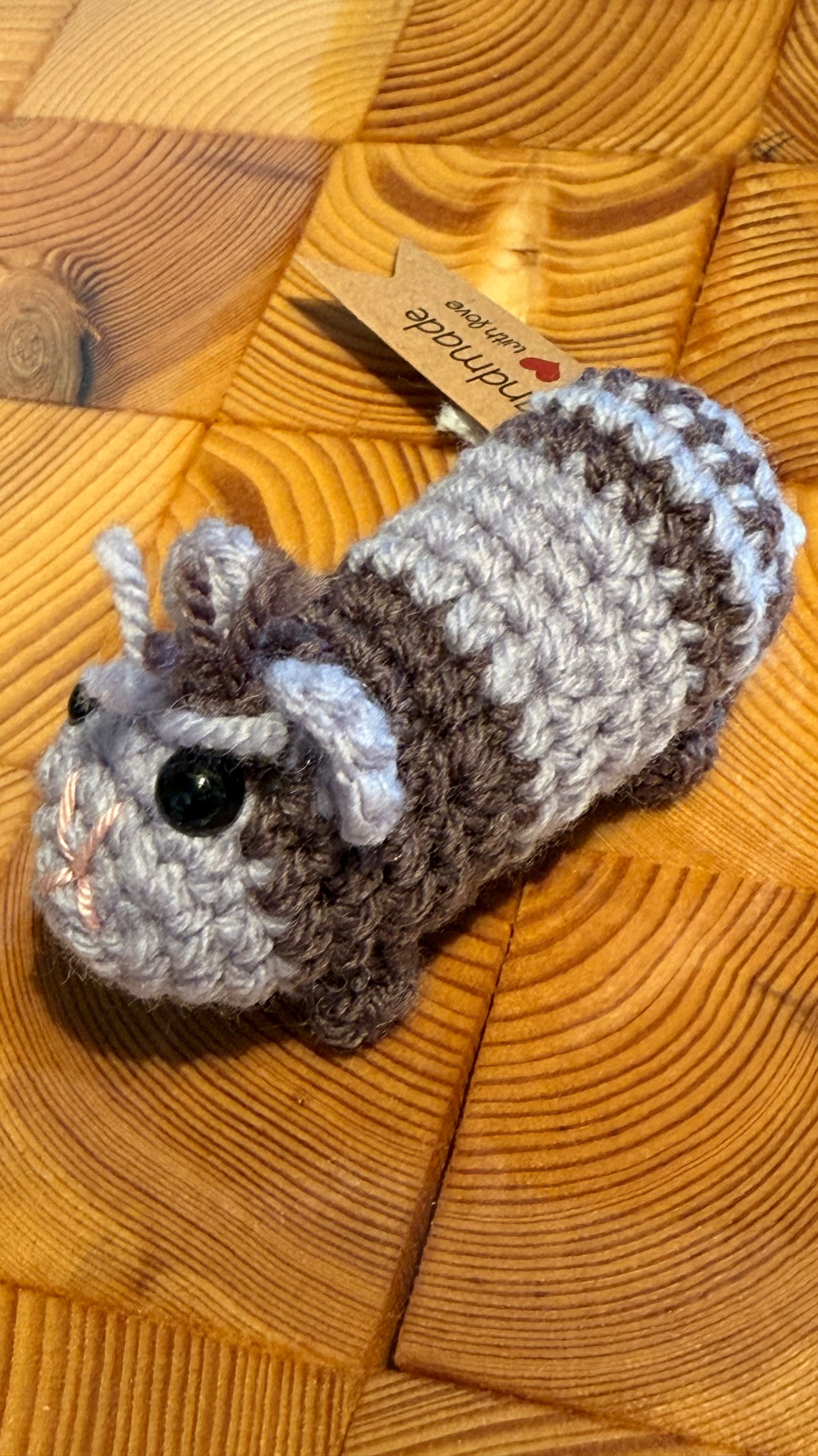 Gehäkeltes Meerschweinchen grau-braun | Amigurumi Handarbeit