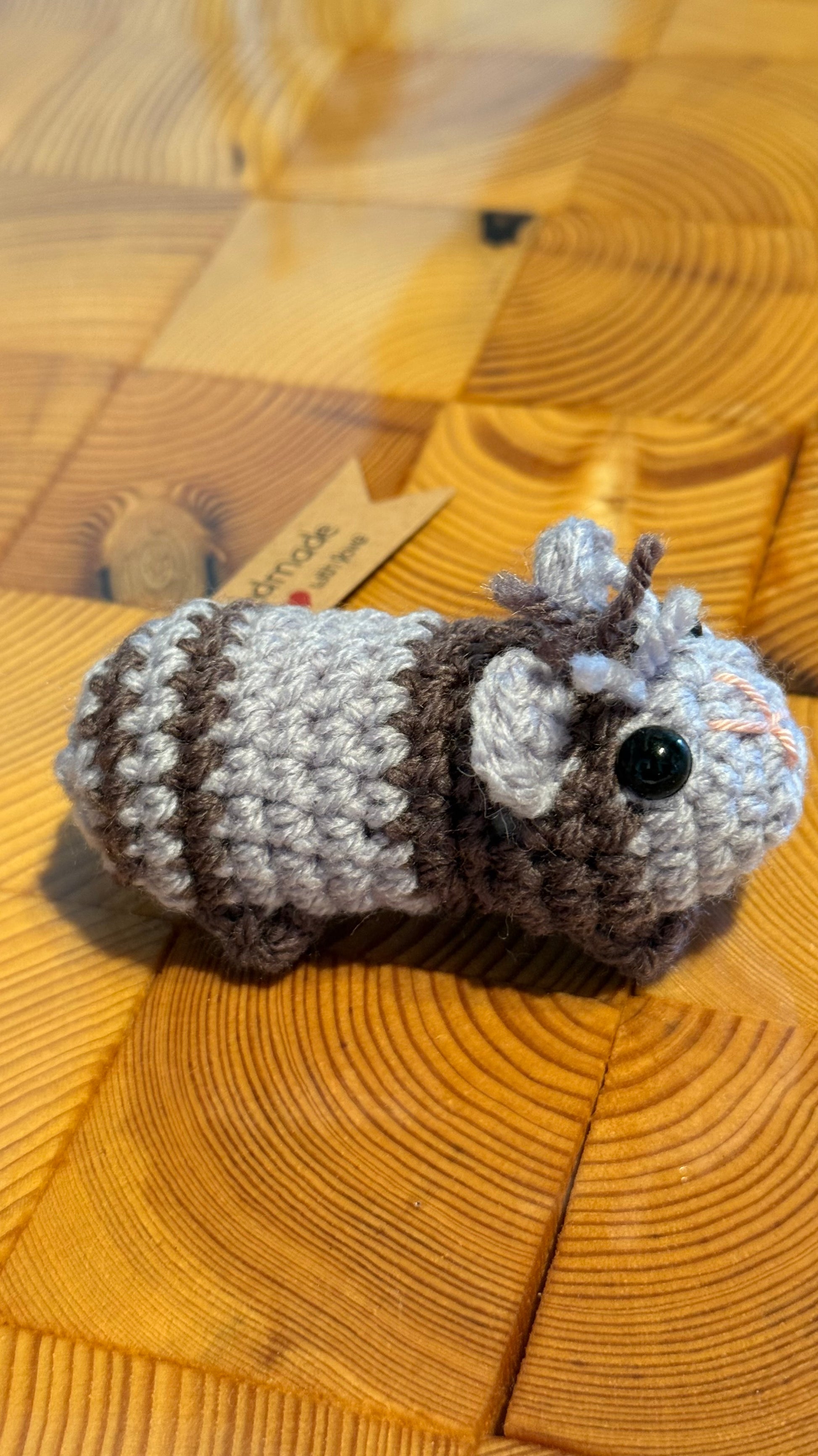 Gehäkeltes Meerschweinchen grau-braun | Amigurumi Handarbeit