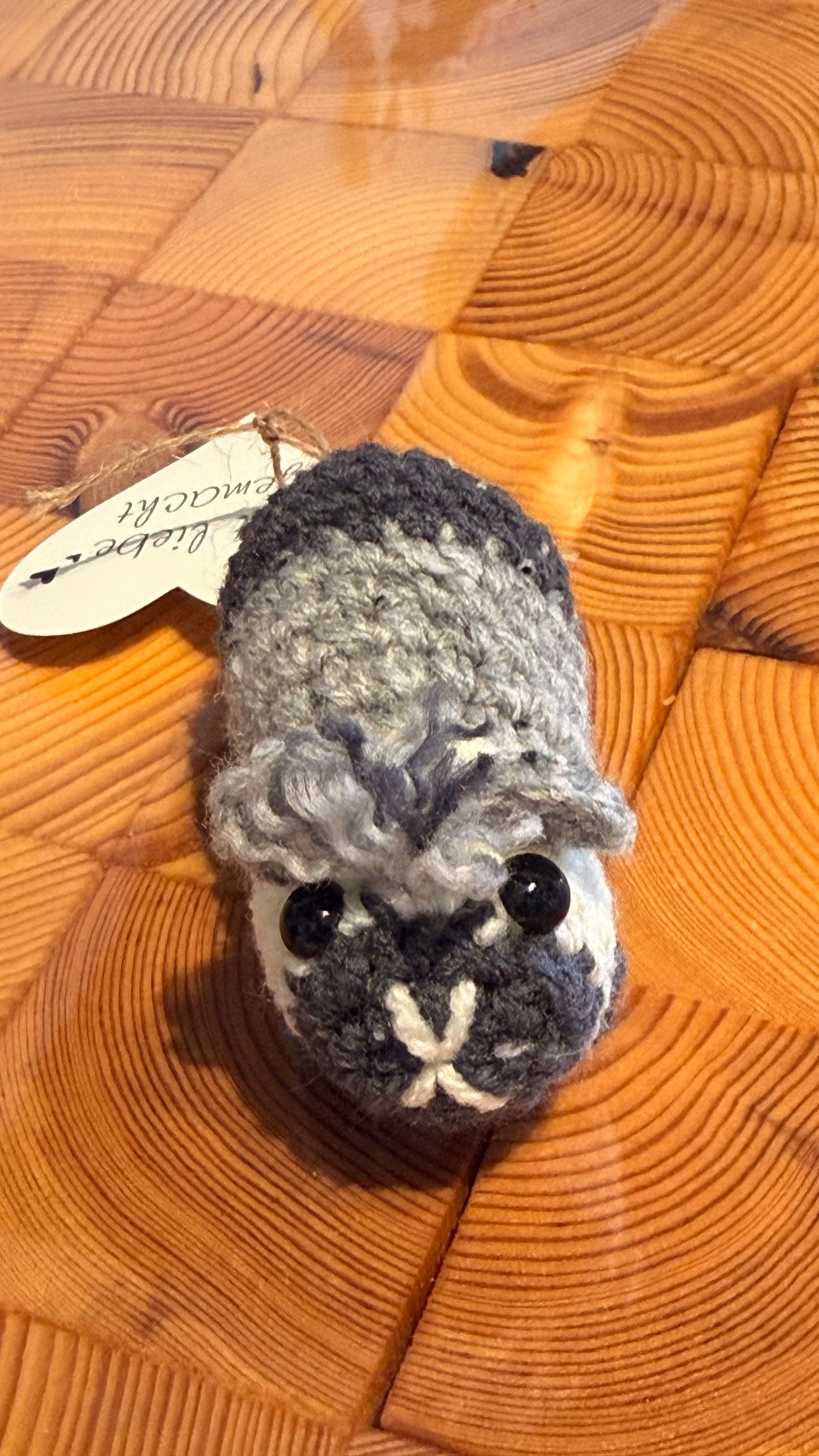 Gehäkeltes Meerschweinchen grau-dunkelgrau-beige | Amigurumi Handarbeit