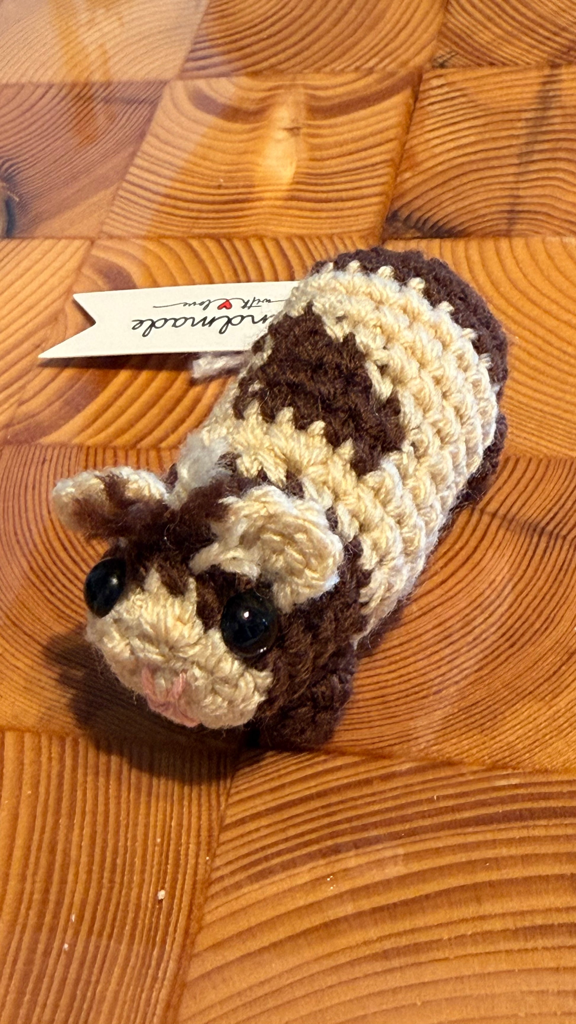 Gehäkeltes Meerschweinchen Creme mit braun | Amigurumi Handarbeit