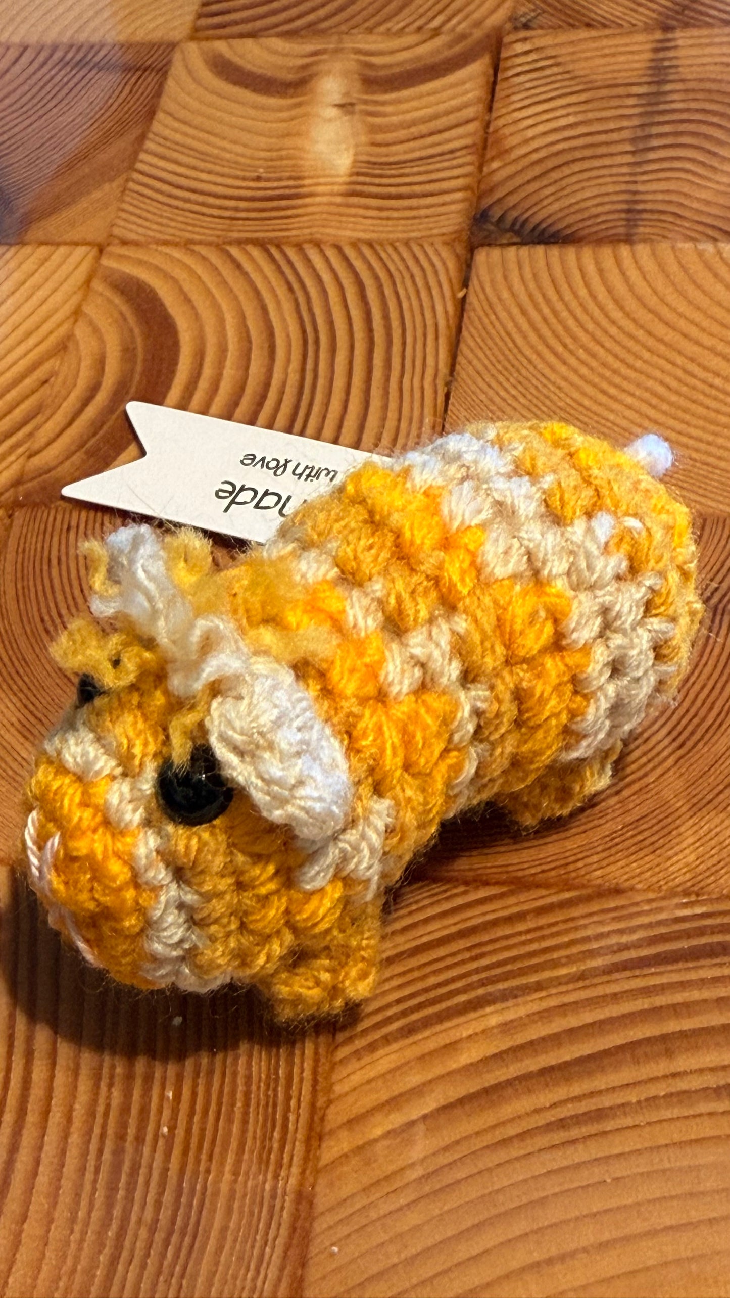 Gehäkeltes Meerschweinchen gelb-weiß | Amigurumi Handarbeit