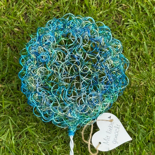 Drahtblüte Allium grün-blau-türkis