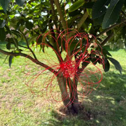 Drahtblüte zum hängen rot