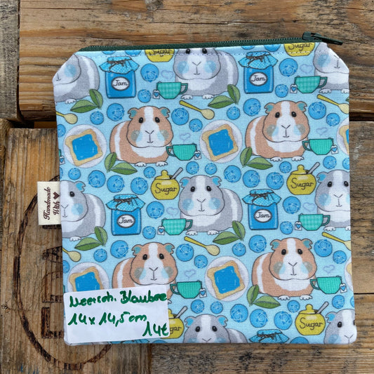 Täschchen mit Reißverschluss Meerschwein Blaubeere