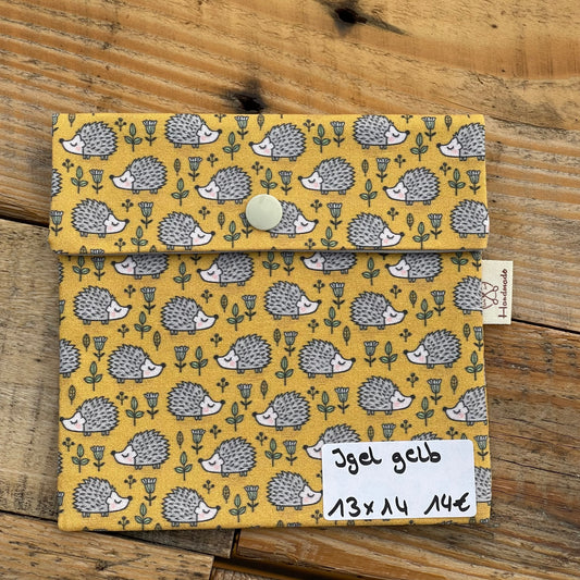 Täschchen mit Druckknopf Igel